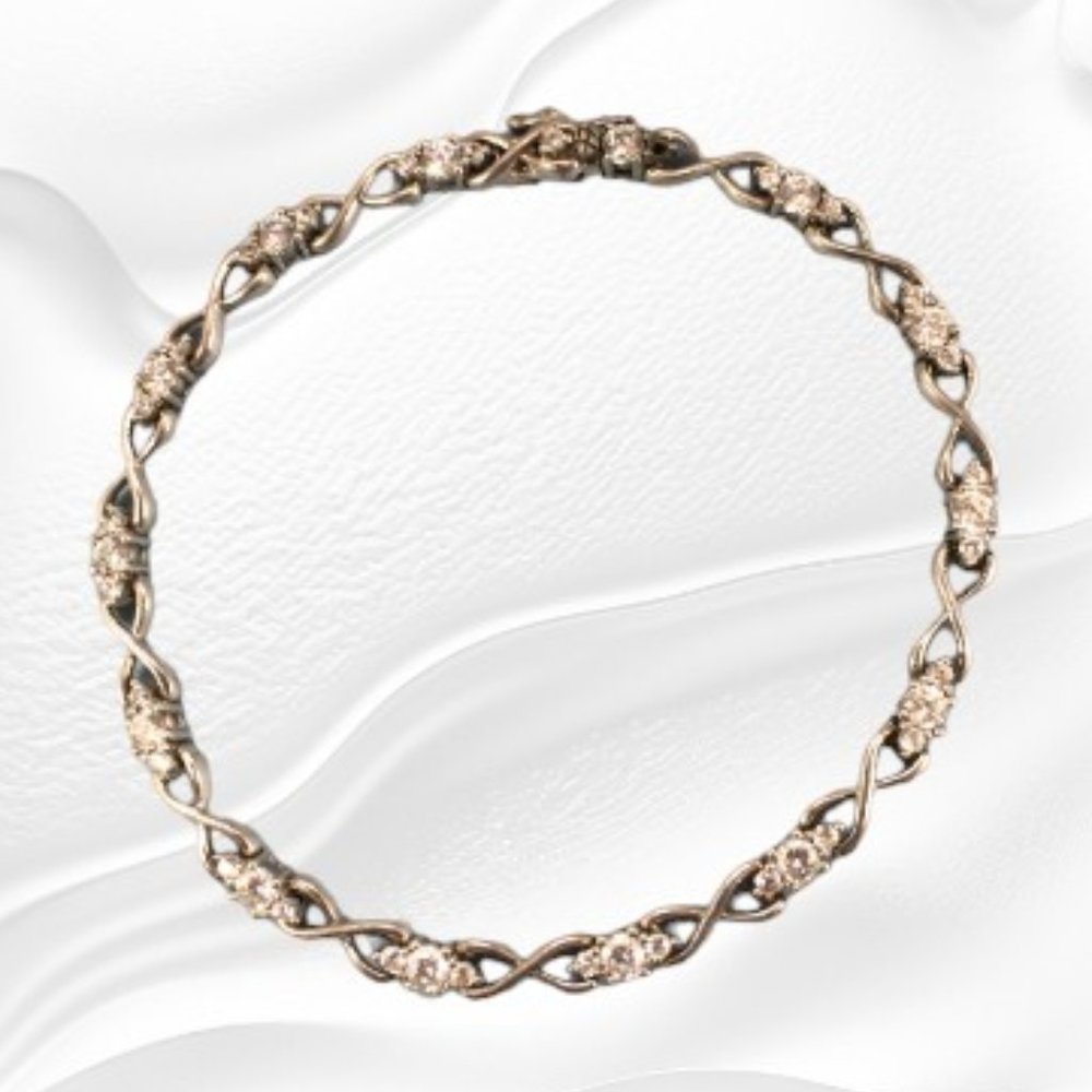 Sterling Silver CZ Link Bracelet, Tennis Bracelet, CII 925 China Bridal Wedding